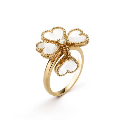 [Glow Jewelry]SWEET CLOVER WHITE MOP RING