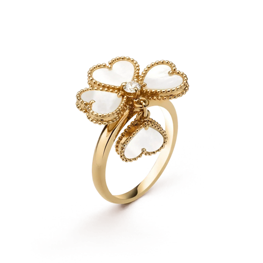 [Glow Jewelry]SWEET CLOVER WHITE MOP RING