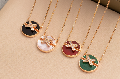 [Glow Jewelry]JEUX DE PINK GOLD DIAMOND NECKLACE