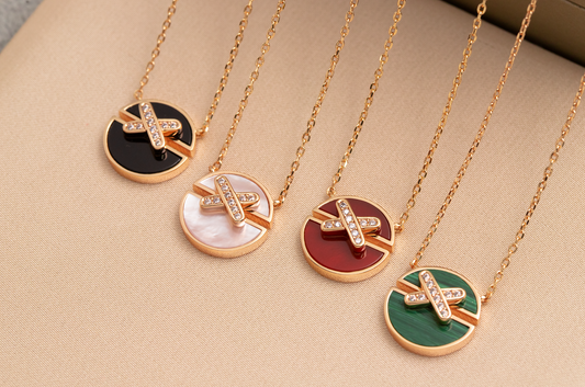 [Glow Jewelry]JEUX DE PINK GOLD DIAMOND NECKLACE