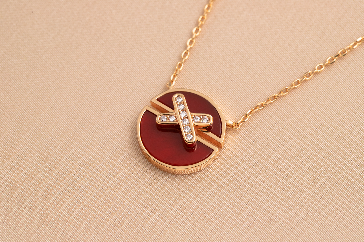 [Glow Jewelry]JEUX DE PINK GOLD DIAMOND NECKLACE