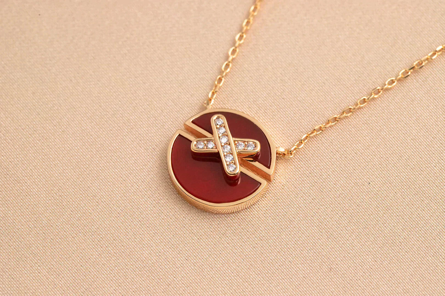 [Glow Jewelry]JEUX DE ROSE GOLD DIAMOND NECKLACE