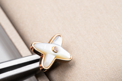 ¡®Glow Jewelry¡¯JEUX DE WHITE MOP PINK GOLD DIAMOND EARRINGS