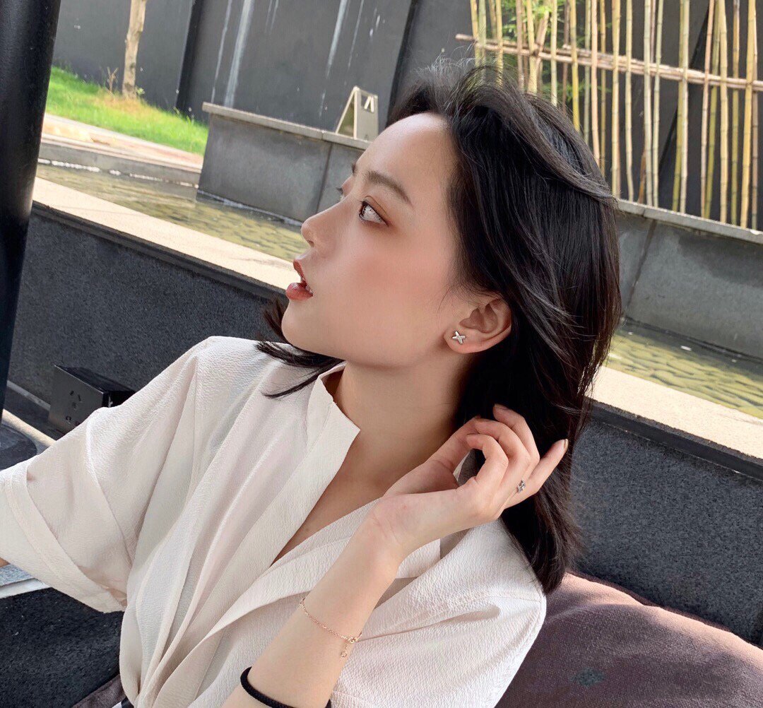 [Glow Jewelry]JEUX DE WHITE MOP PINK GOLD DIAMOND EARRINGS
