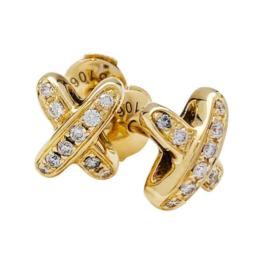 [Glow Jewelry]JEUX DE GOLD DIAMOND EARRINGS