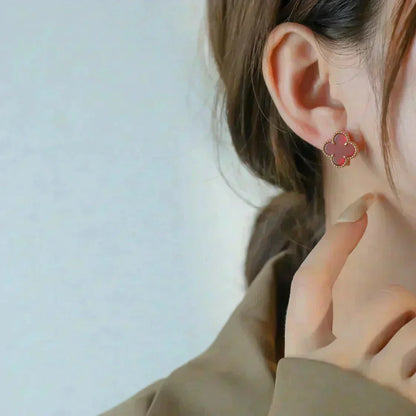 [Glow Jewelry]CLOVER MEDIUM 1 MOTIFS CARNELIAN  EARRINGS