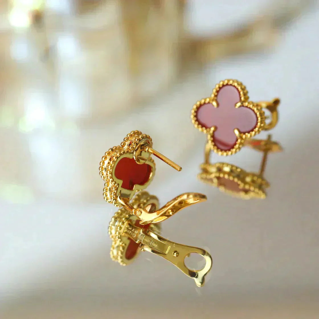 ¡®Glow Jewelry¡¯CLOVER MEDIUM 1 MOTIFS CARNELIAN  EARRINGS
