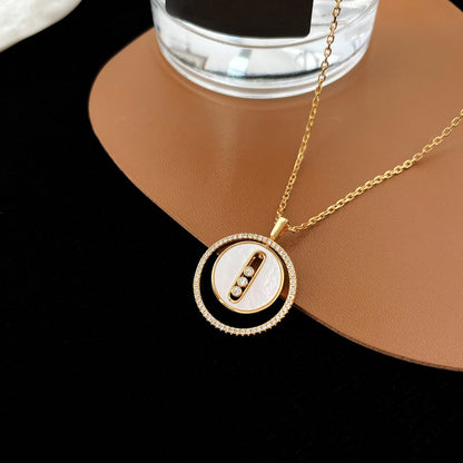 [Glow Jewelry]LUCKY MOVE MM NACRE BLANCHE DIAMOND NECKLACE