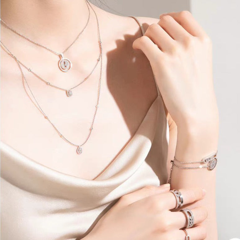 [Glow Jewelry]LUCKY MOVER PM PAVED NECKLACE