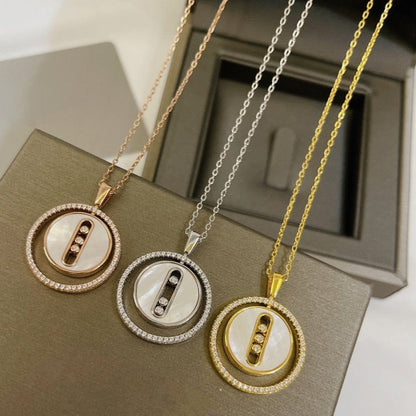 [Glow Jewelry]LUCKY MOVE MM NACRE BLANCHE DIAMOND NECKLACE