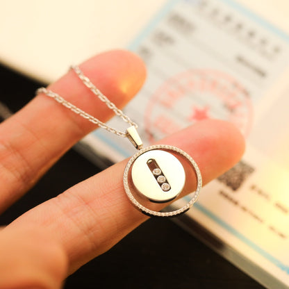 [Glow Jewelry]LUCKY MOVE MM SILVER DIAMOND NECKLACE