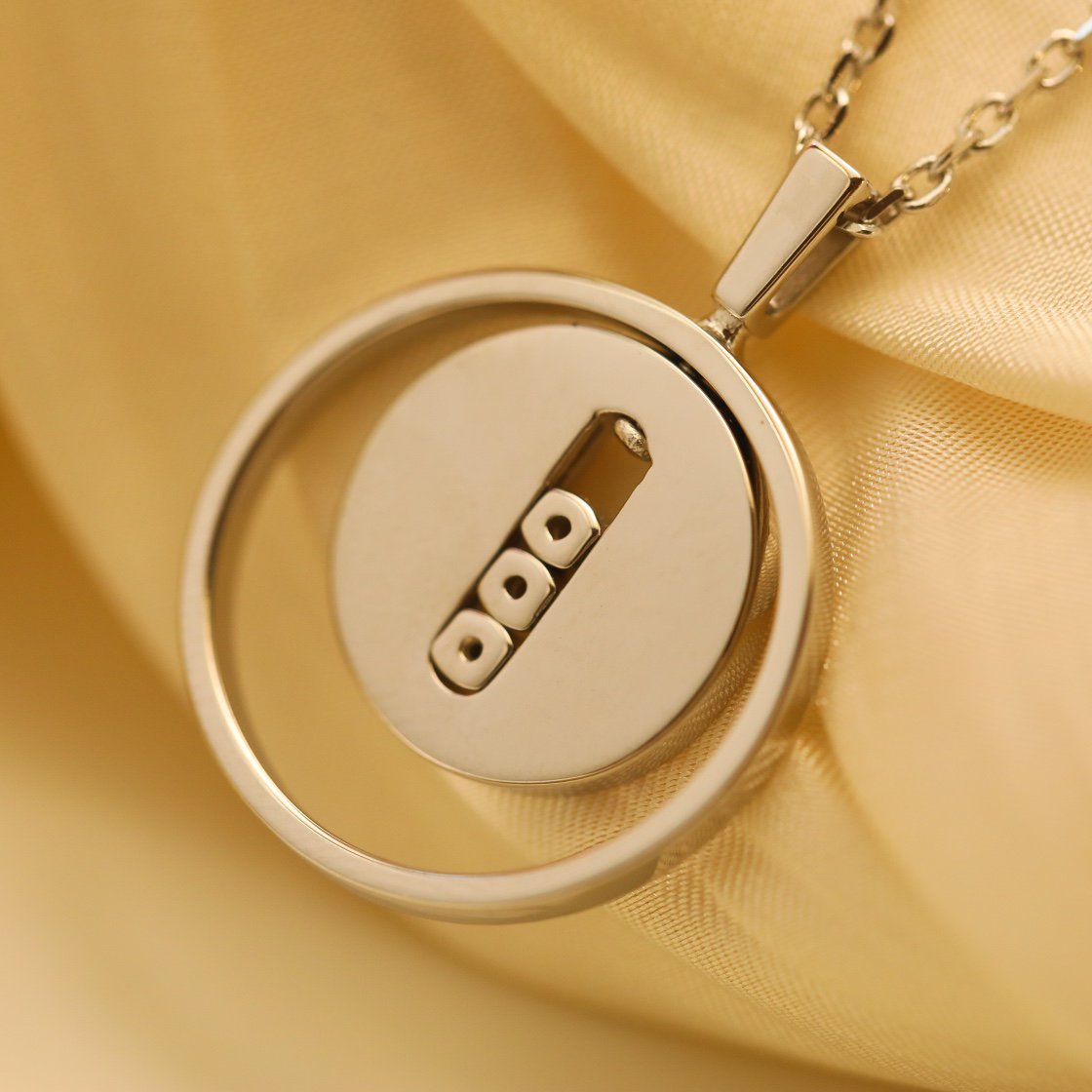 [Glow Jewelry]LUCKY MOVE MM SILVER DIAMOND NECKLACE