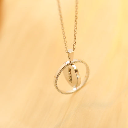 [Glow Jewelry]LUCKY MOVE MM SILVER DIAMOND NECKLACE