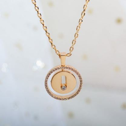 [Glow Jewelry]LUCKY MOVE PM NECKLACE PINK GOLD DIAMOND