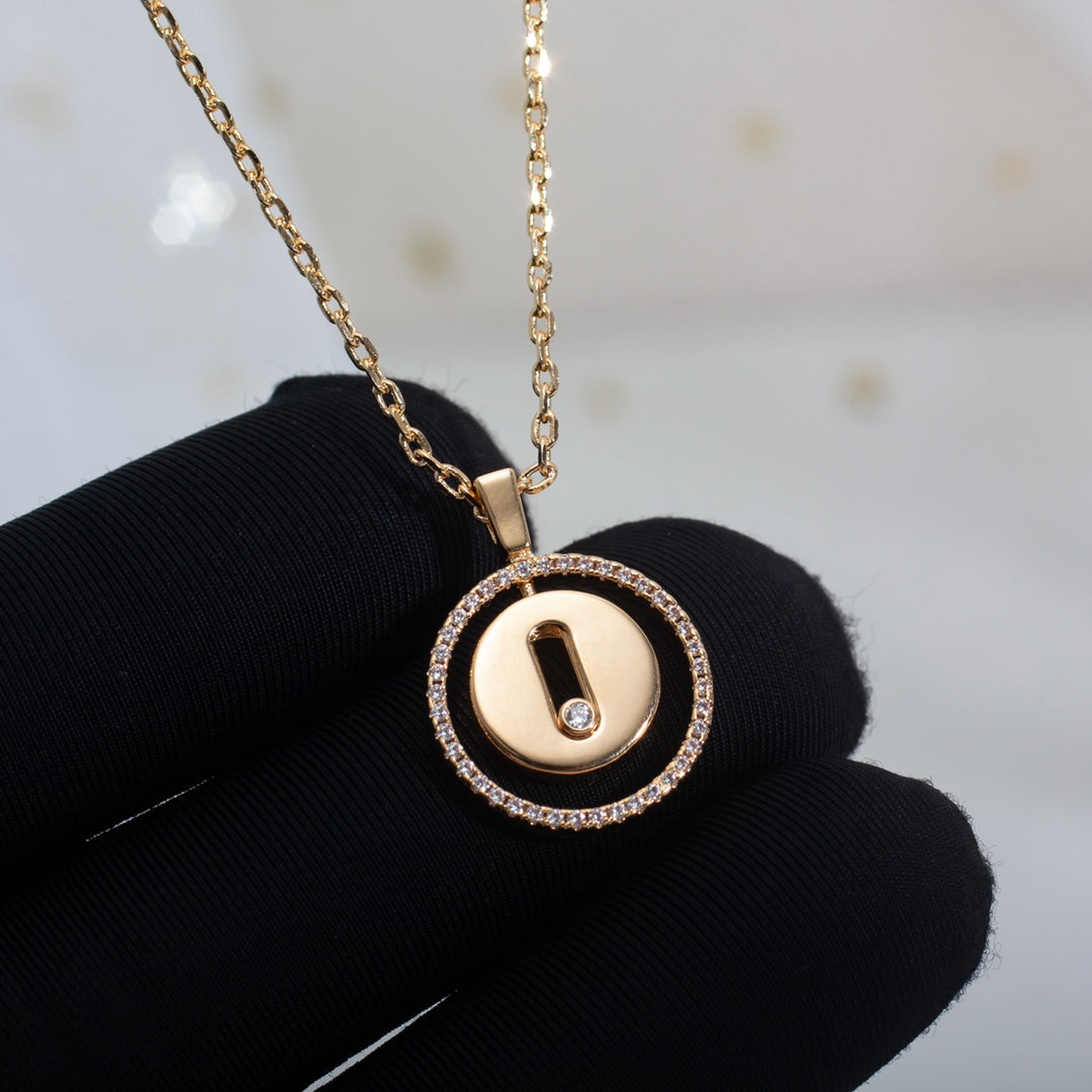 [Glow Jewelry]LUCKY MOVE PM NECKLACE PINK GOLD DIAMOND