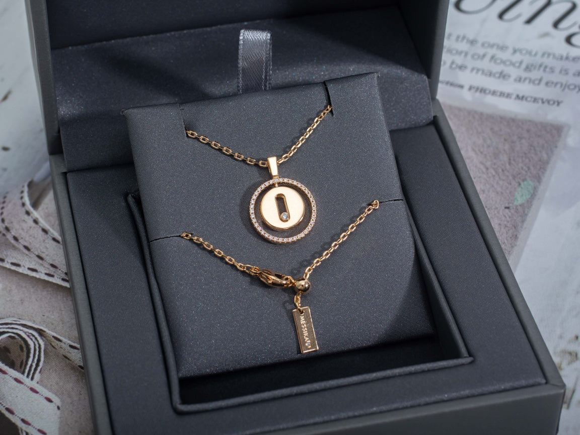 [Glow Jewelry]LUCKY MOVE PM NECKLACE PINK GOLD DIAMOND