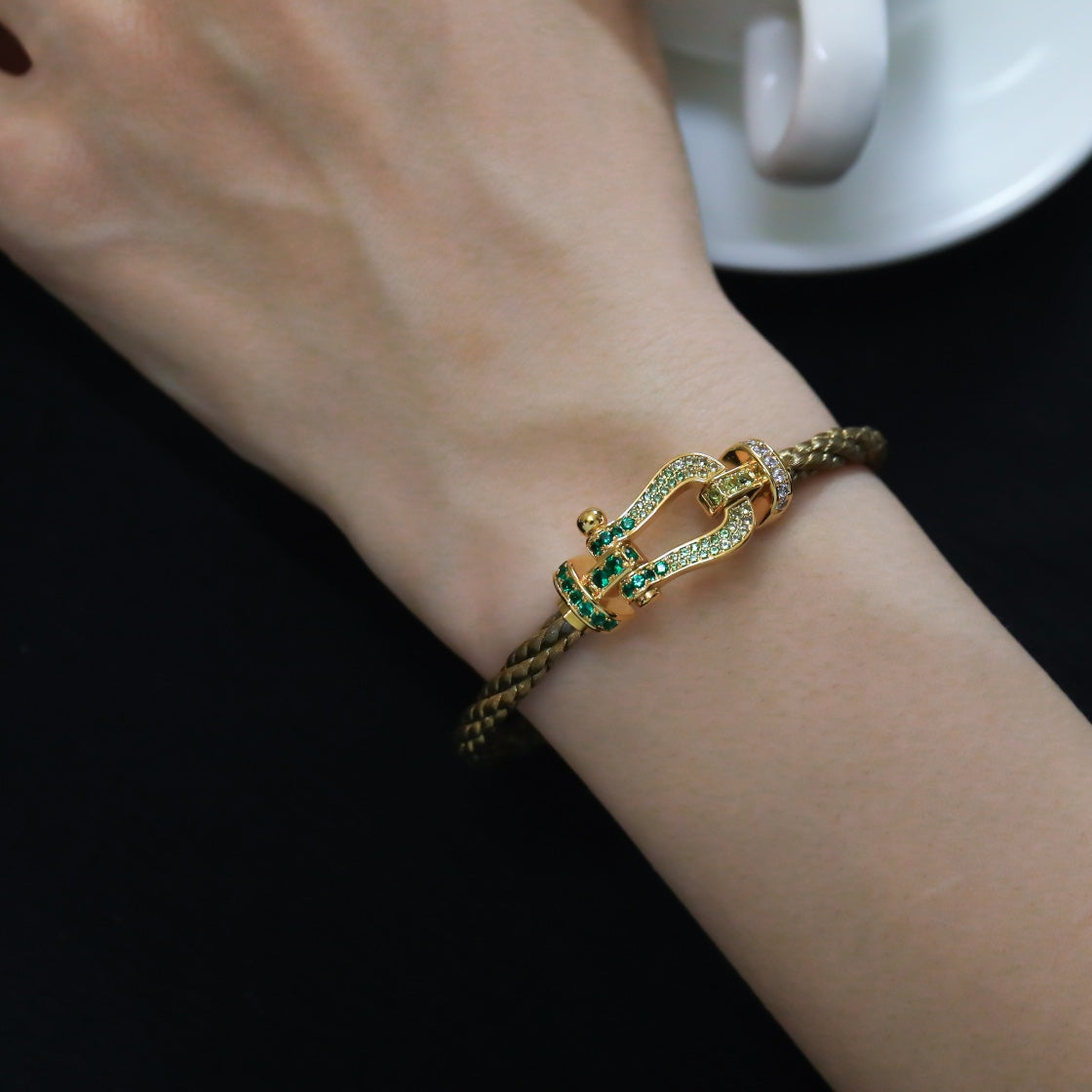[Glow Jewelry]FORCE 10 GOLD GREEN DIAMOND PAVED