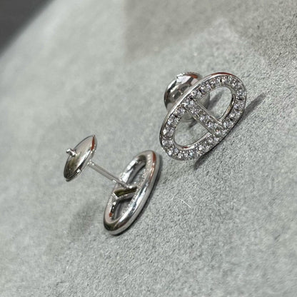 ¡®Glow Jewelry¡¯HM FULL DIAMOND PIG NOSE STUD EARRINGS