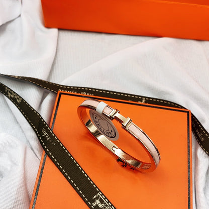 ®Glow Jewelry®クラシックHMクリック ピンク8MMエナメルブレスレット
