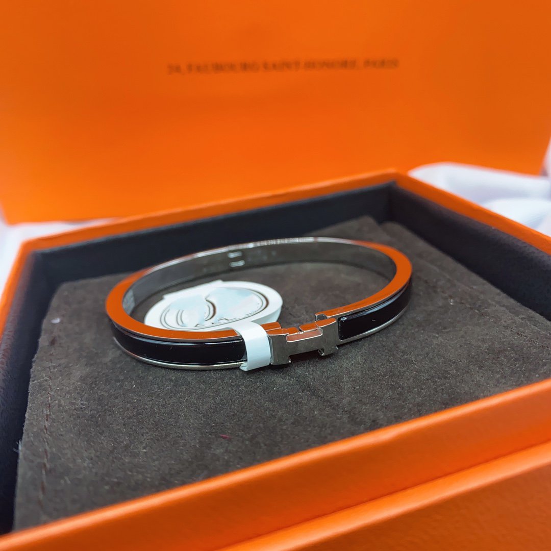 [Glow Jewelry]CLASSIC HM CLIC BLACK 8MM ENAMEL BRACELET