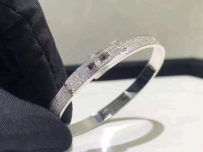 [Glow Jewelry]HM KELLY BRACELET IN SILVER AND FULL PAVE DIAMOND