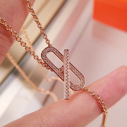 [Glow Jewelry]HM FIRE PIG NOSE NECKLACE TRENDY STREET