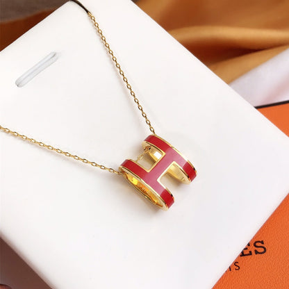 ¡®Glow Jewelry¡¯HM CLIC RED ENAMEL GOLD NECKLACE