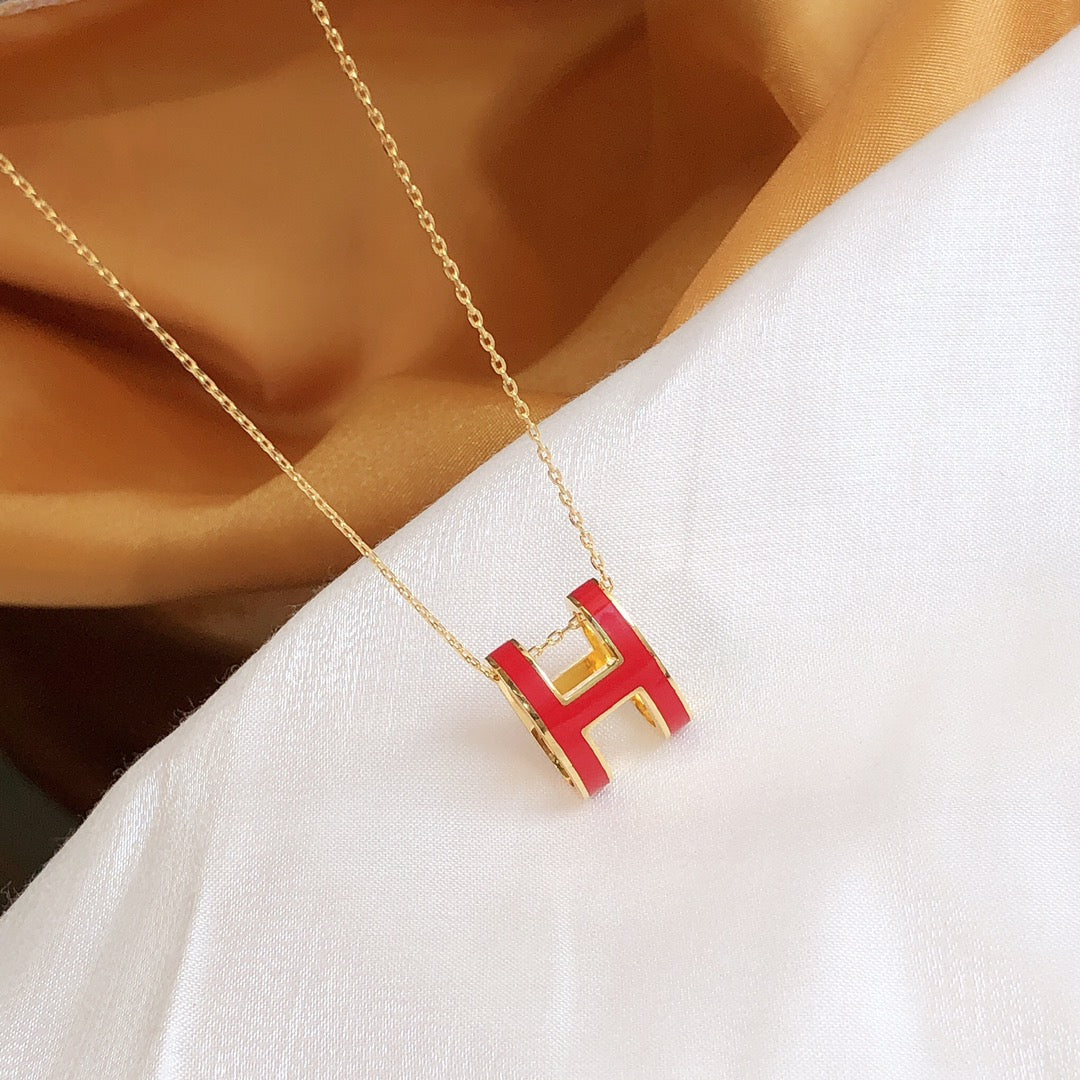 ¡®Glow Jewelry¡¯HM CLIC RED ENAMEL GOLD NECKLACE