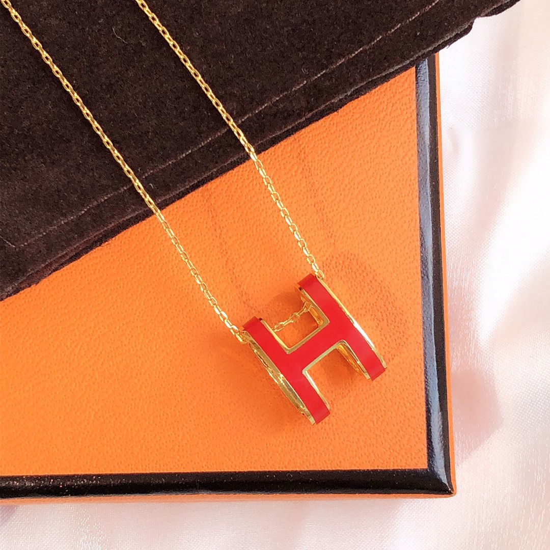 ¡®Glow Jewelry¡¯HM CLIC RED ENAMEL GOLD NECKLACE