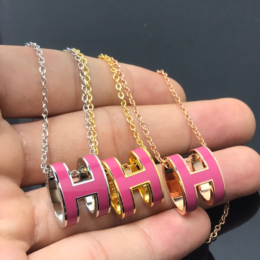 [Glow Jewelry]H NECKLACE PINK