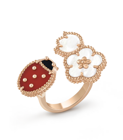 [Glow Jewelry]LUCKY 3 MOTIF ROSE GOLD RING