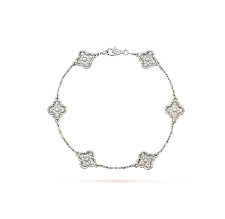 ¡®Glow Jewelry¡¯CLOVER 6 MOTIF SILVER DIAMOND BRACELET