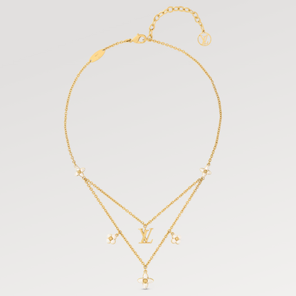 [Glow Jewelry]FLOWERGRAM GOLD MOP DOUBLE ROW NECKLACE