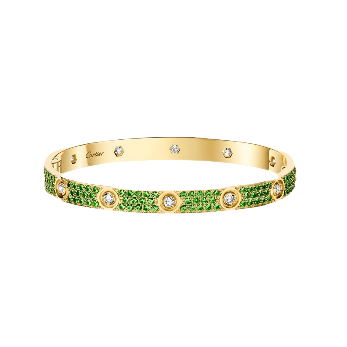 [Glow Jewelry]2026 PAVE GEMSTONE LOVE BRACELET 6.1MM 10 DIAMONDS