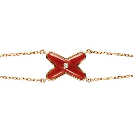 [Glow Jewelry]JEUX BRACELET CARNELIAN PINK GOLD 1 DIAMOND
