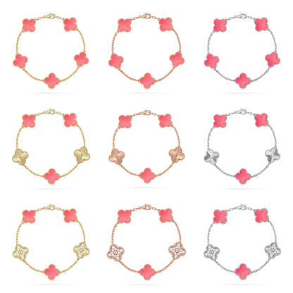 [Glow Jewelry] CLOVER 5 MOTIFS  PINK MOP BRACELET COLLECTION