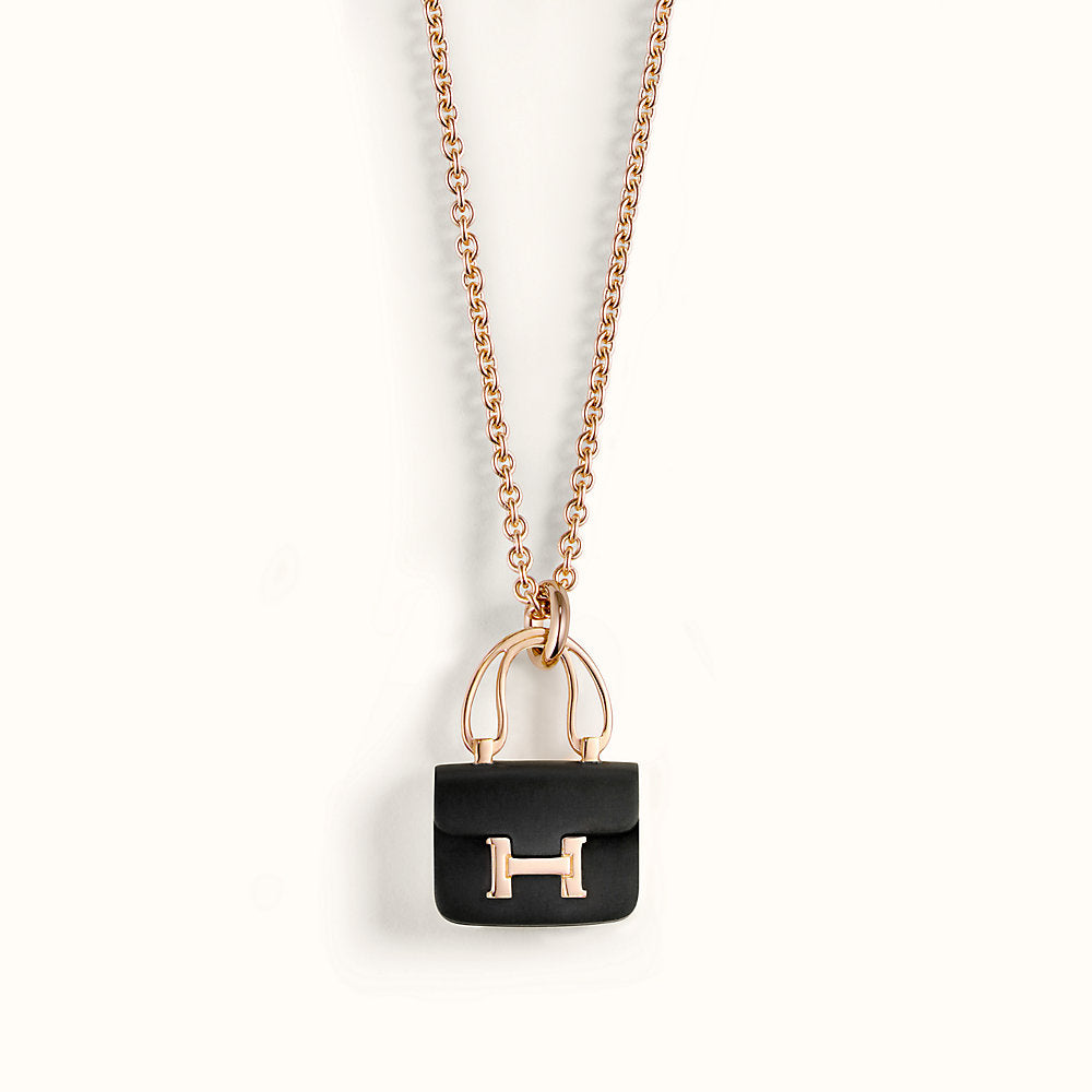 ¡®Glow Jewelry¡¯CONSTANCE BLACK PEDANT PINK GOLD NECKLACE