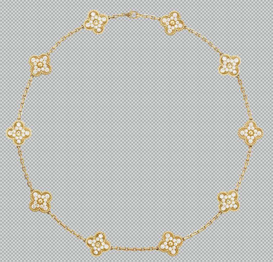 [Glow Jewelry Jewelry]CLOVER 10 MOTIFS  Gold Diamond  NECKLACE