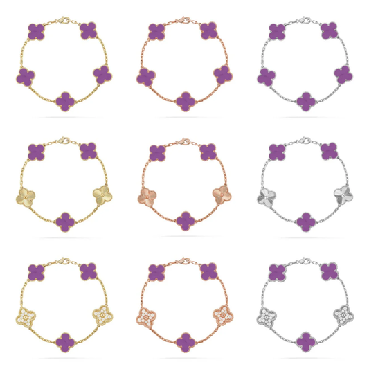 [Glow Jewelry] CLOVER 5 MOTIF VIOLET BRACELET COLLECTION