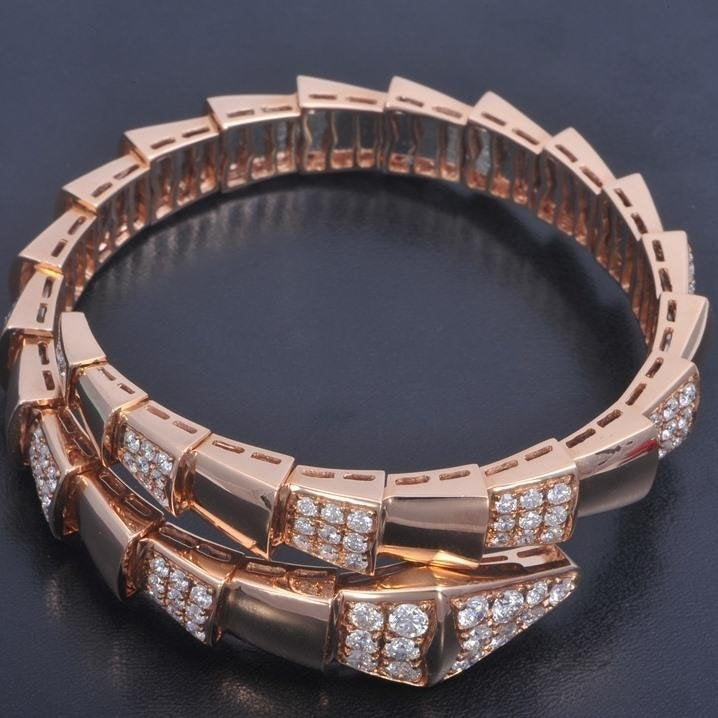 [Glow Jewelry]SERPENTI WIDE BRACELET PINK GOLD DIAMOND