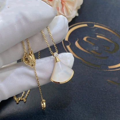 [Glow Jewelry]DREAM NECKLACE WHITE MOP GOLD 1 DIAMOND