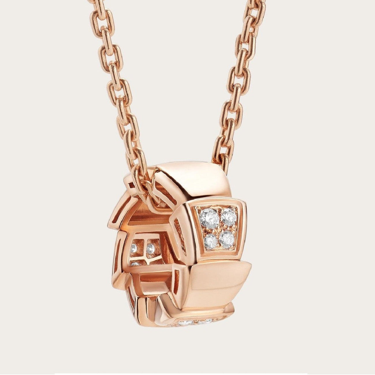 [Glow Jewelry]SERPENTI PEDANT DIAMOND PINK GOLD NECKLACE