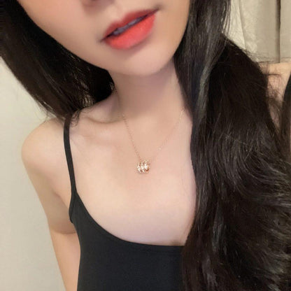 [Glow Jewelry]SERPENTI PINK GOLD NECKLACE DOUBLE RING DIAMOND