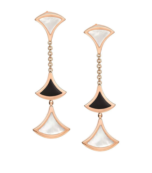 [Glow Jewelry]DREAM EARRINGS 3 MOTIFS ONYX MOP PINK GOLD