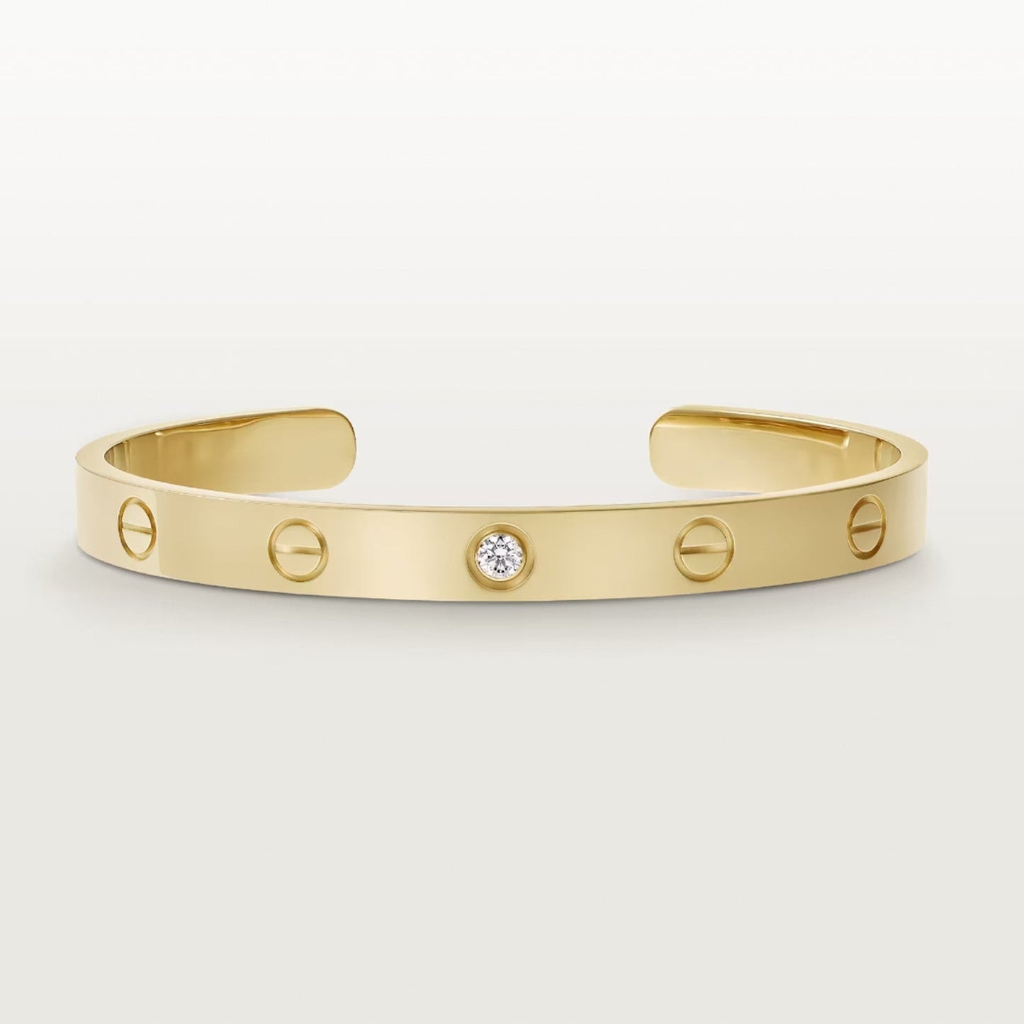 ¡®Glow Jewelry¡¯LOVE BRACELET 6.1MM 1 DIAMOND OPEN CUFF