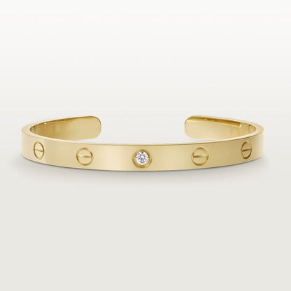 ¡®Glow Jewelry¡¯LOVE BRACELET 6.1MM 1 DIAMOND OPEN CUFF