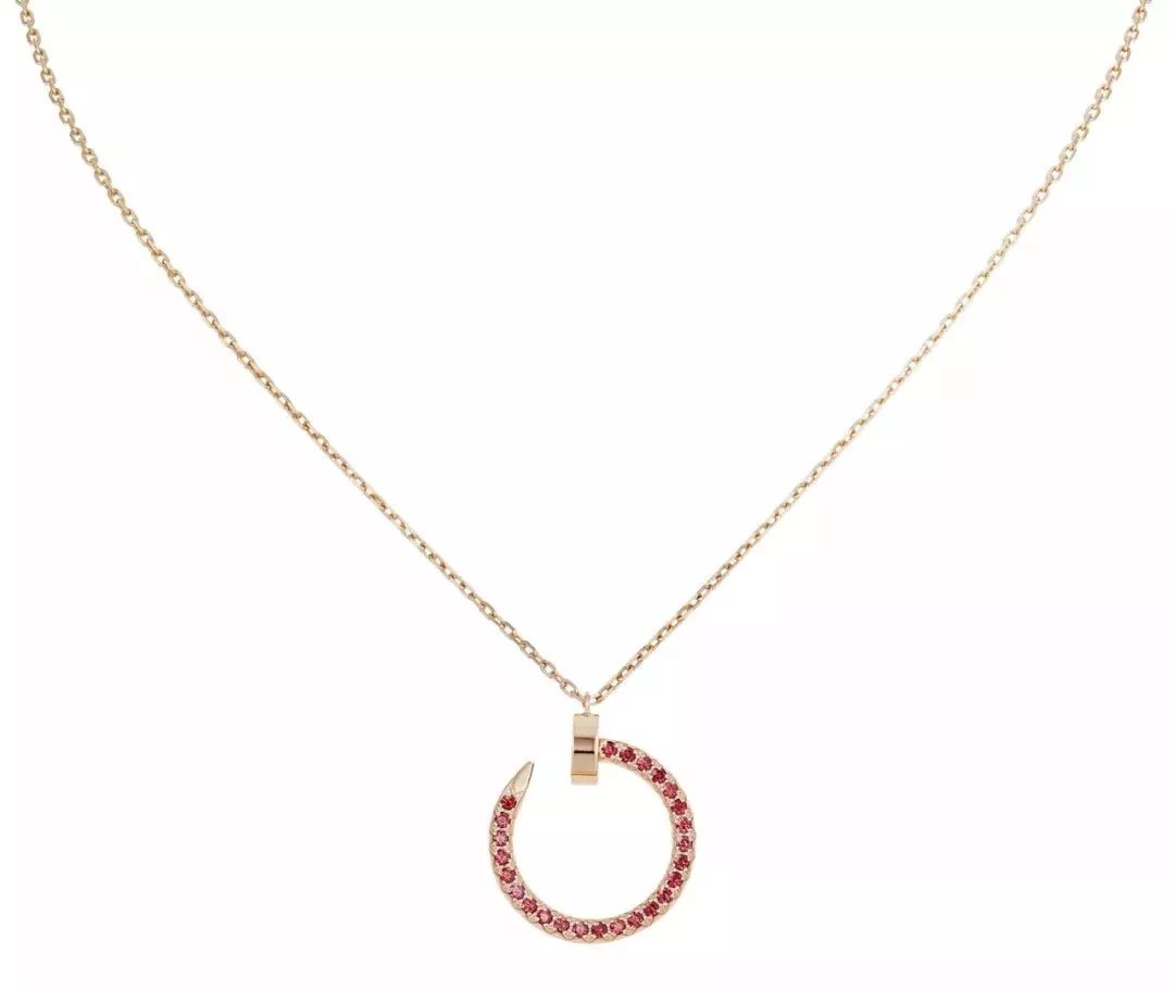 [Glow Jewelry]JUSTE NECKLACE GOLD RED DIAMONDS