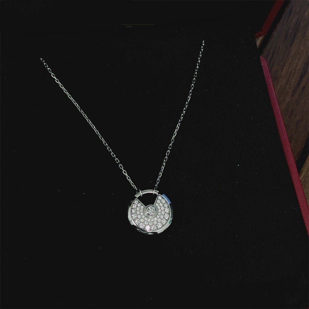 [Glow Jewelry]AMULETTE SILVER FULL DIAMOND NECKLACE