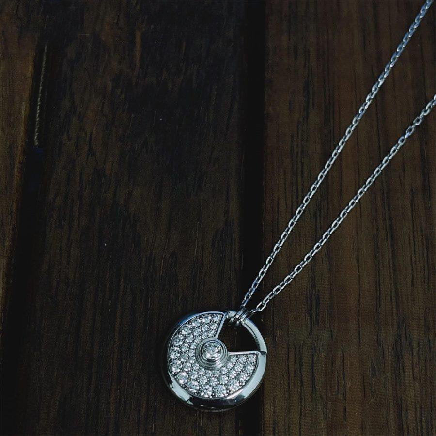 [Glow Jewelry]AMULETTE SILVER FULL DIAMOND NECKLACE