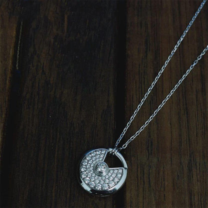 [Glow Jewelry]AMULETTE SILVER FULL DIAMOND NECKLACE